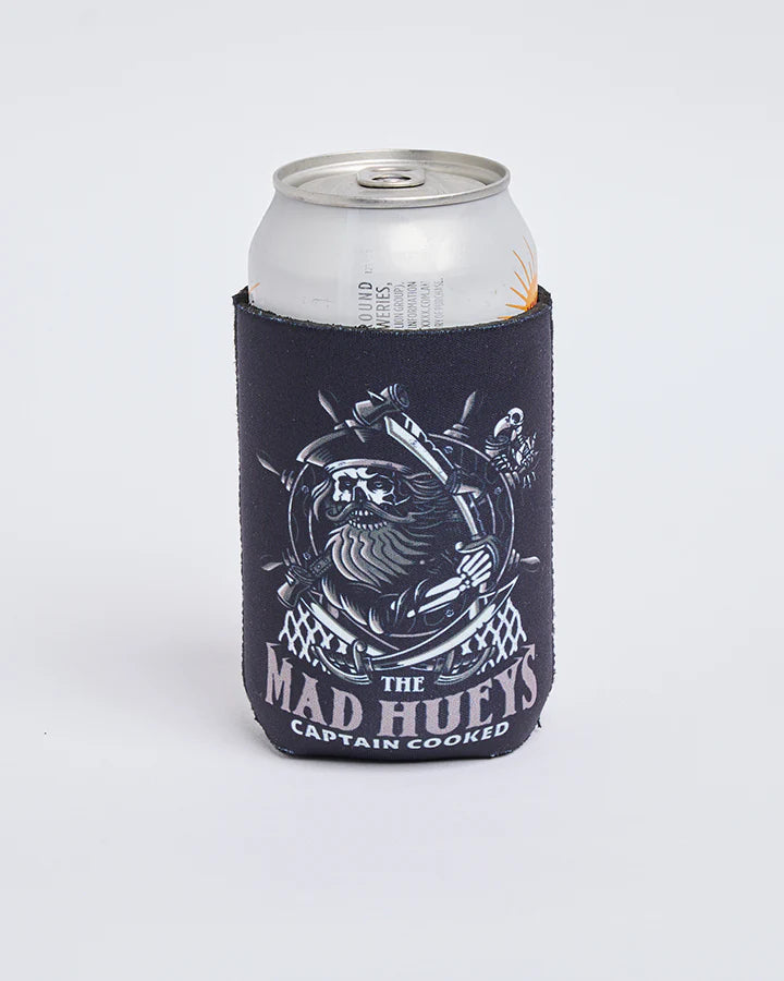 THE MAD HUEYS CAPTAIN SHIP FACED STUBBY COOLER BLACK