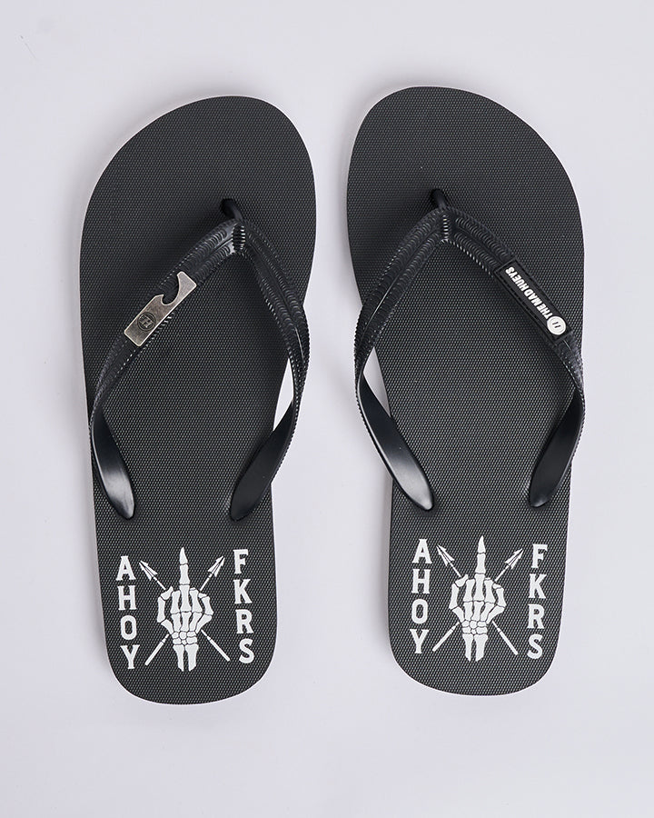 THE MAD HUEYS AHOY FKRS STORM BOTTLE OPENER THONGS BLACK