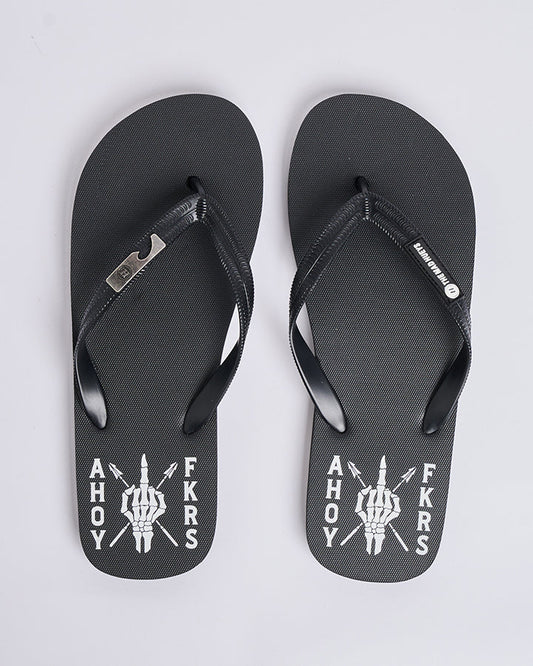THE MAD HUEYS AHOY FKRS STORM BOTTLE OPENER THONGS BLACK