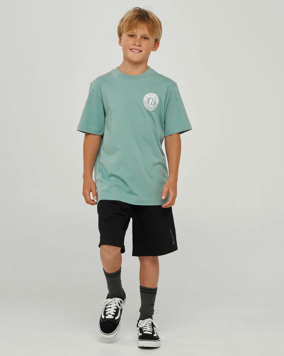 The Mad Hueys Checker Hueys Youth Short Sleeve Tee | Seafoam