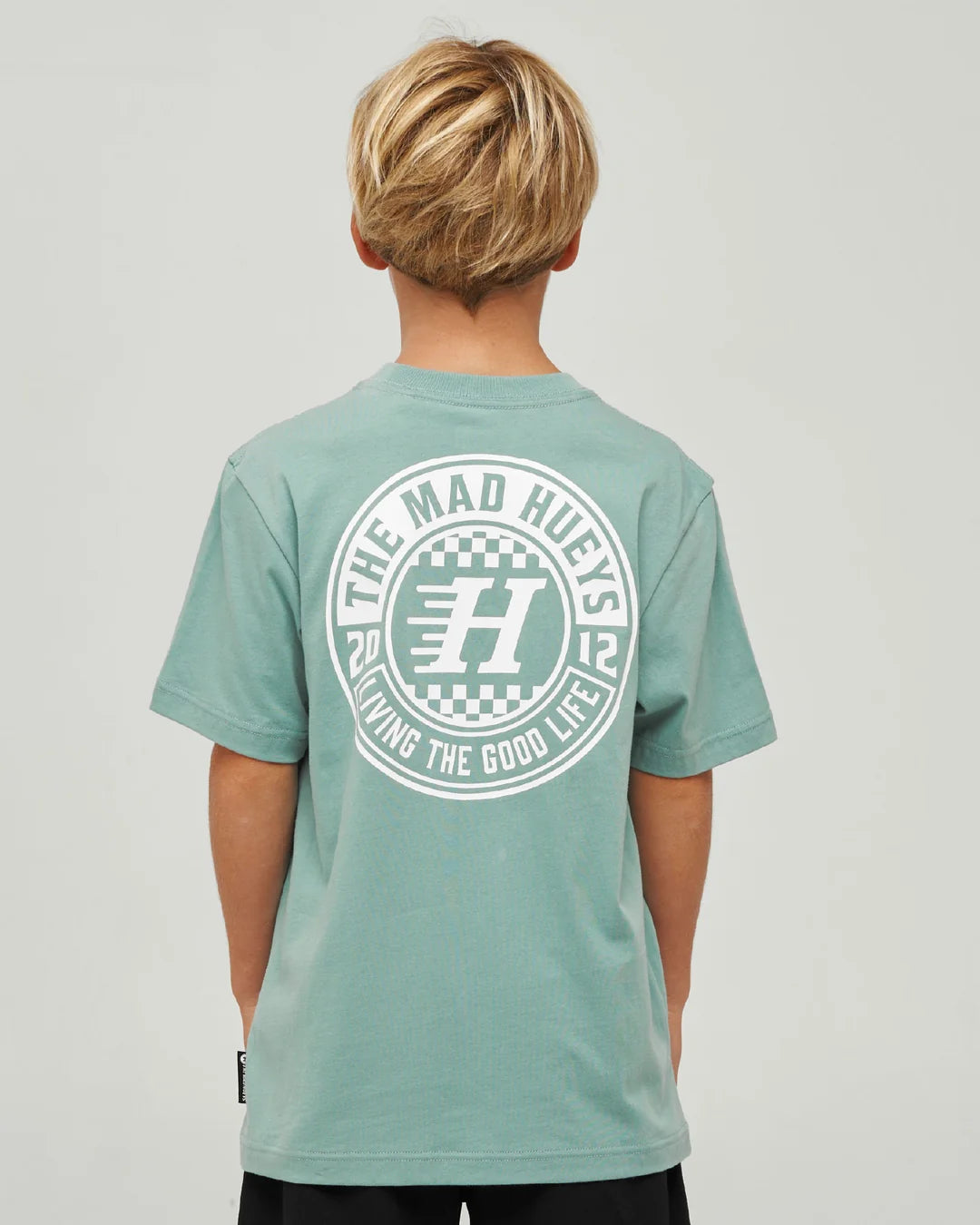 The Mad Hueys Checker Hueys Youth Short Sleeve Tee | Seafoam