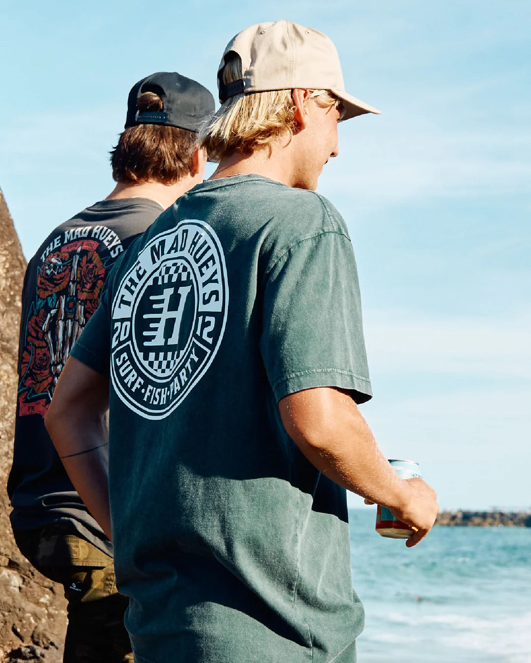 The Mad Hueys Checker Hueys Short Sleeve Tee | Pine Green Washed
