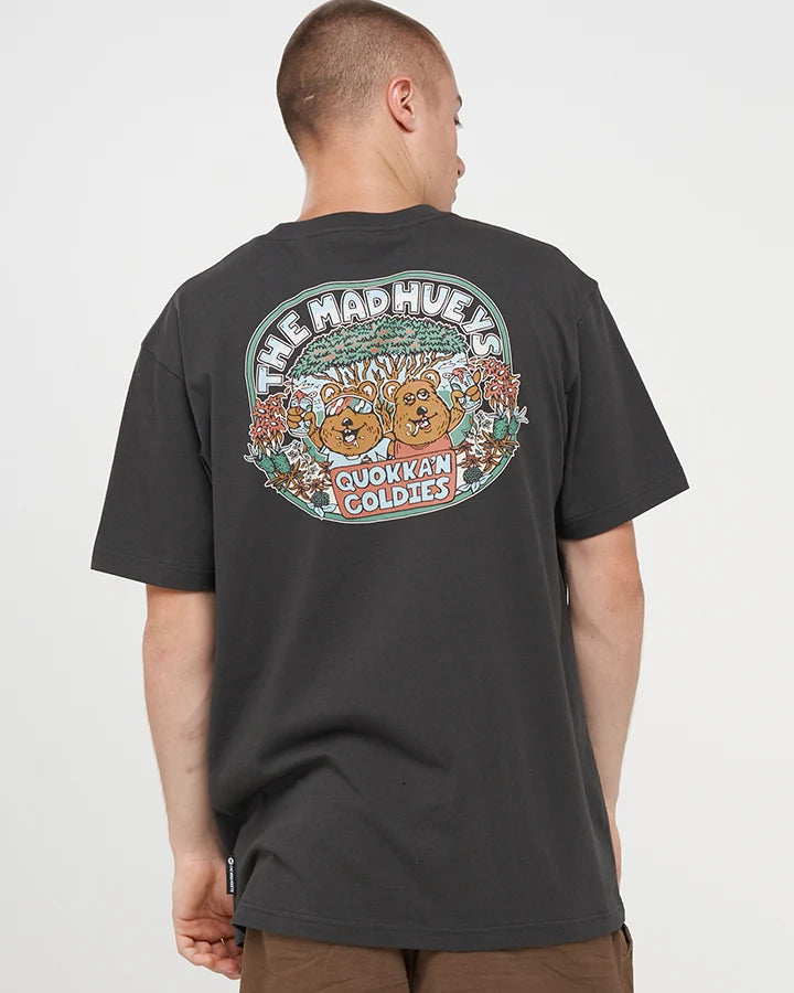 The Mad Hueys Quokkan Coldies Short Sleeve Tee | Vintage Black