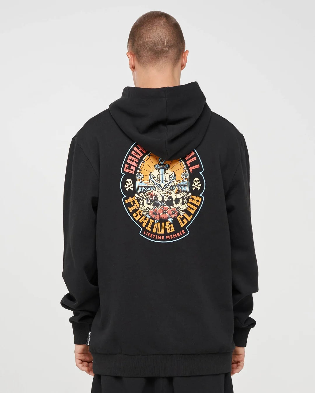 The Mad Hueys Caught Fk Skull Hooded Pull Over | Black