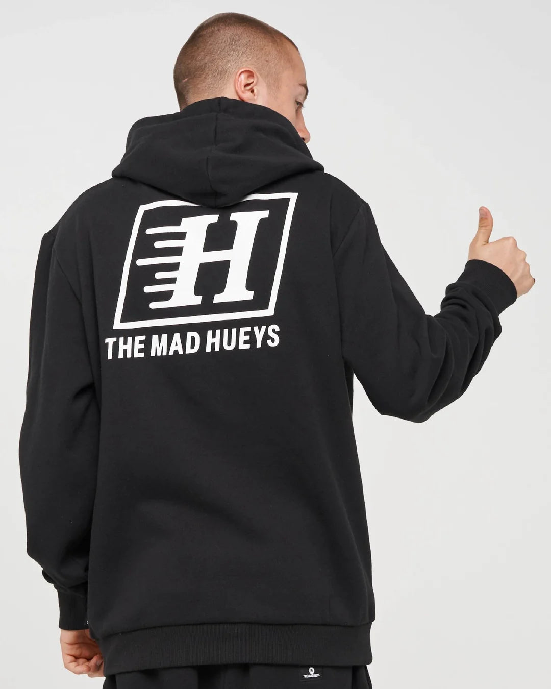 The Mad Hueys Parallel Hueys Hooded Pullover | Black
