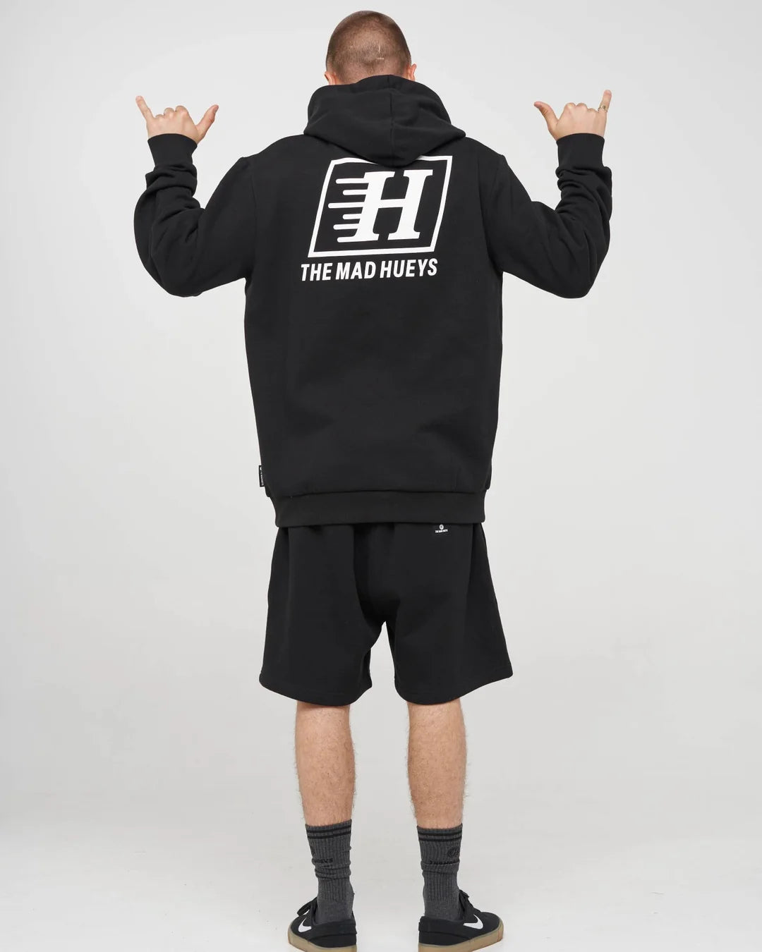 The Mad Hueys Parallel Hueys Hooded Pullover | Black