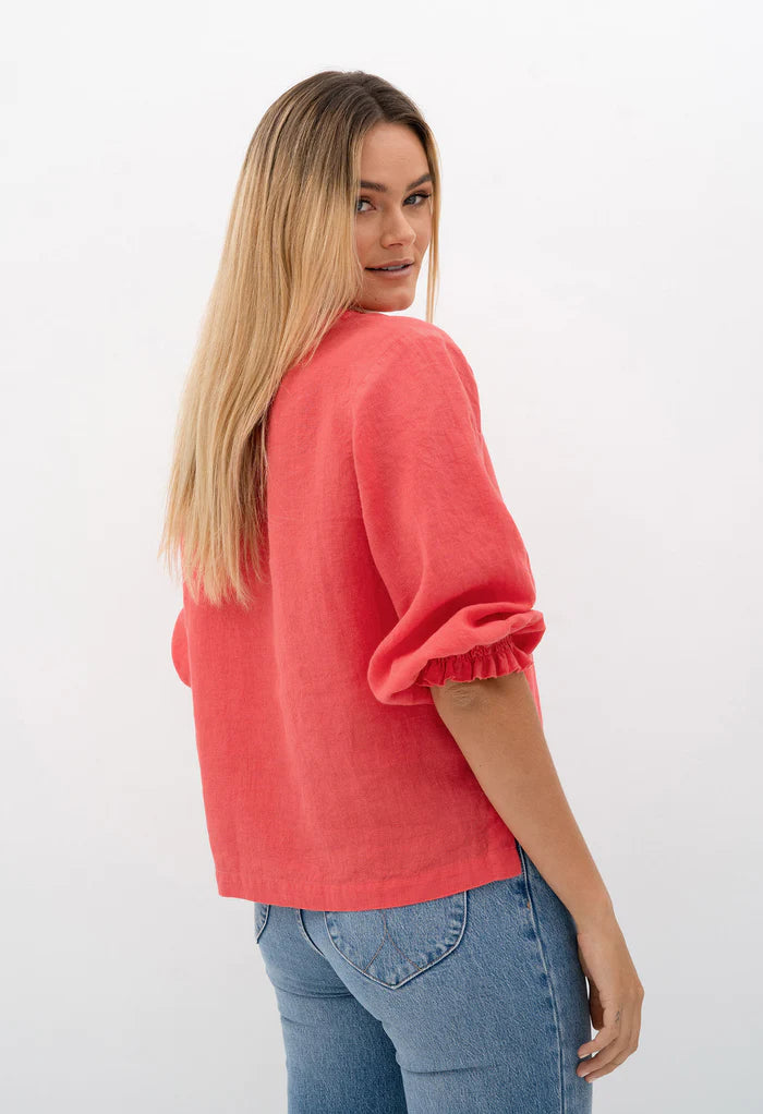 HUMIDITY TULUM BLOUSE POPPY