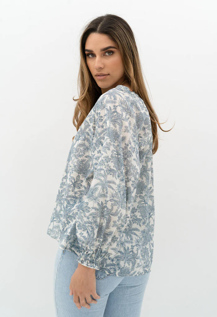 HUMIDITY CHI CHI ELYSIAN BLOUSE NAVY PRINT