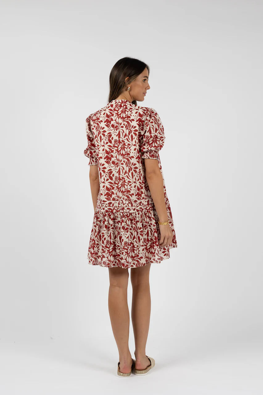 HUMIDITY EDEN SHIFT DRESS BRICK PRINT