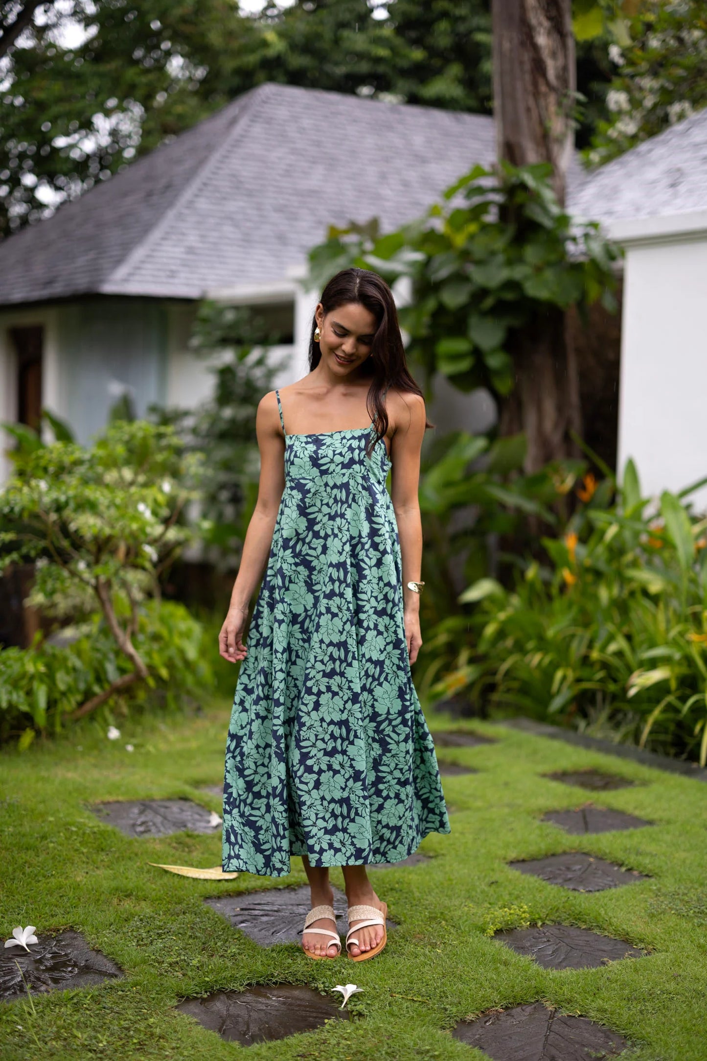 Humidity Fleur Sway Dress | Mint/Navy