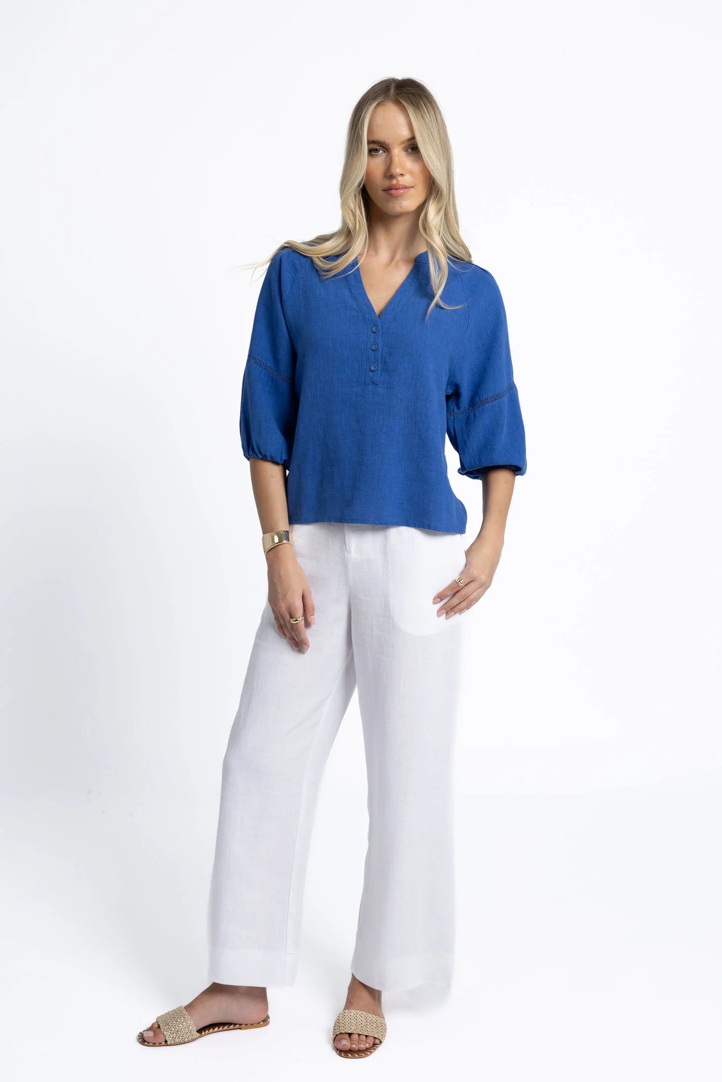 HUMIDITY NIXIE BLOUSE ROYAL BLUE