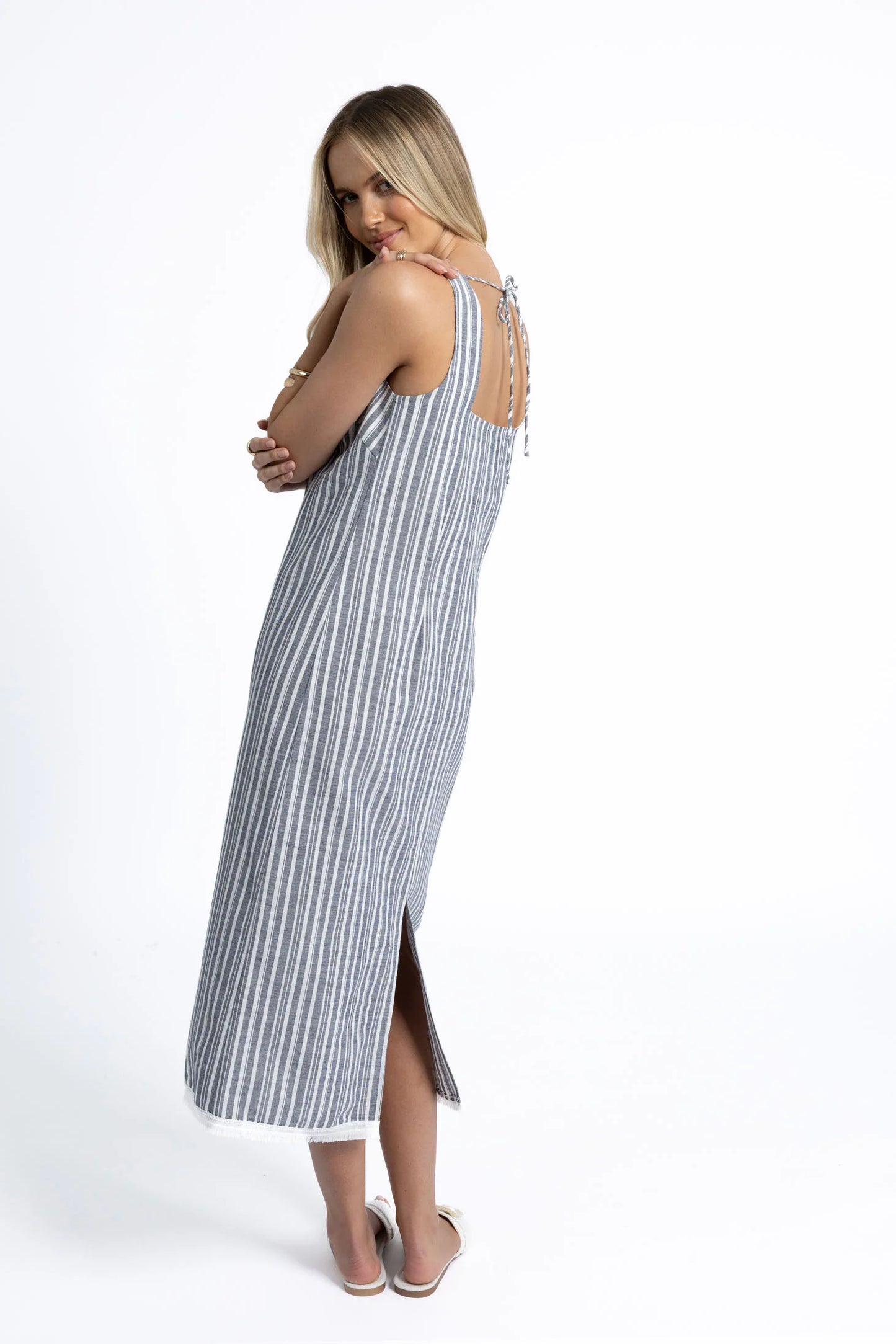 Humidity Blaire Stripe Dress | Midnight/White