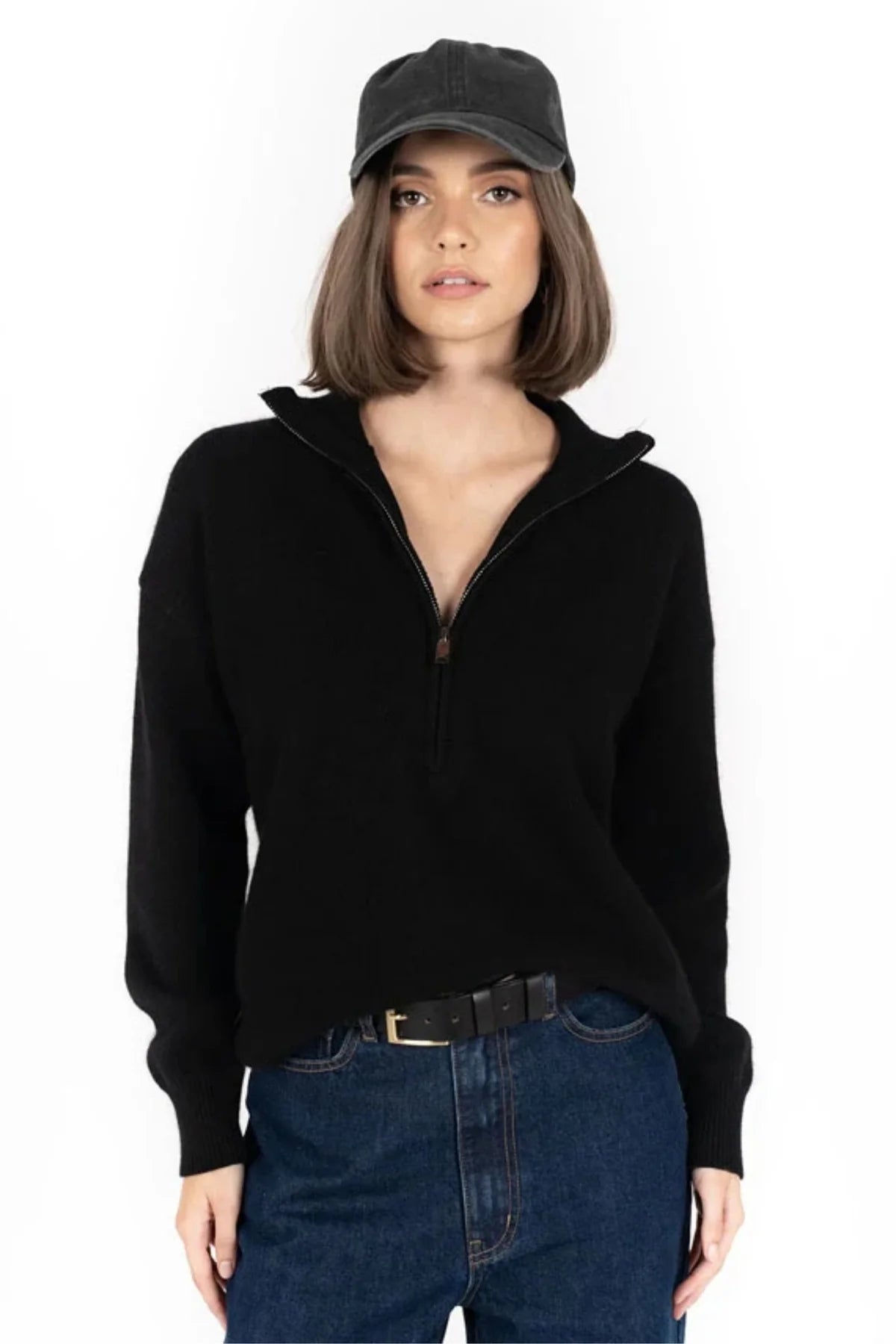 HUMIDITY KNOX ZIP SWEATER BLACK