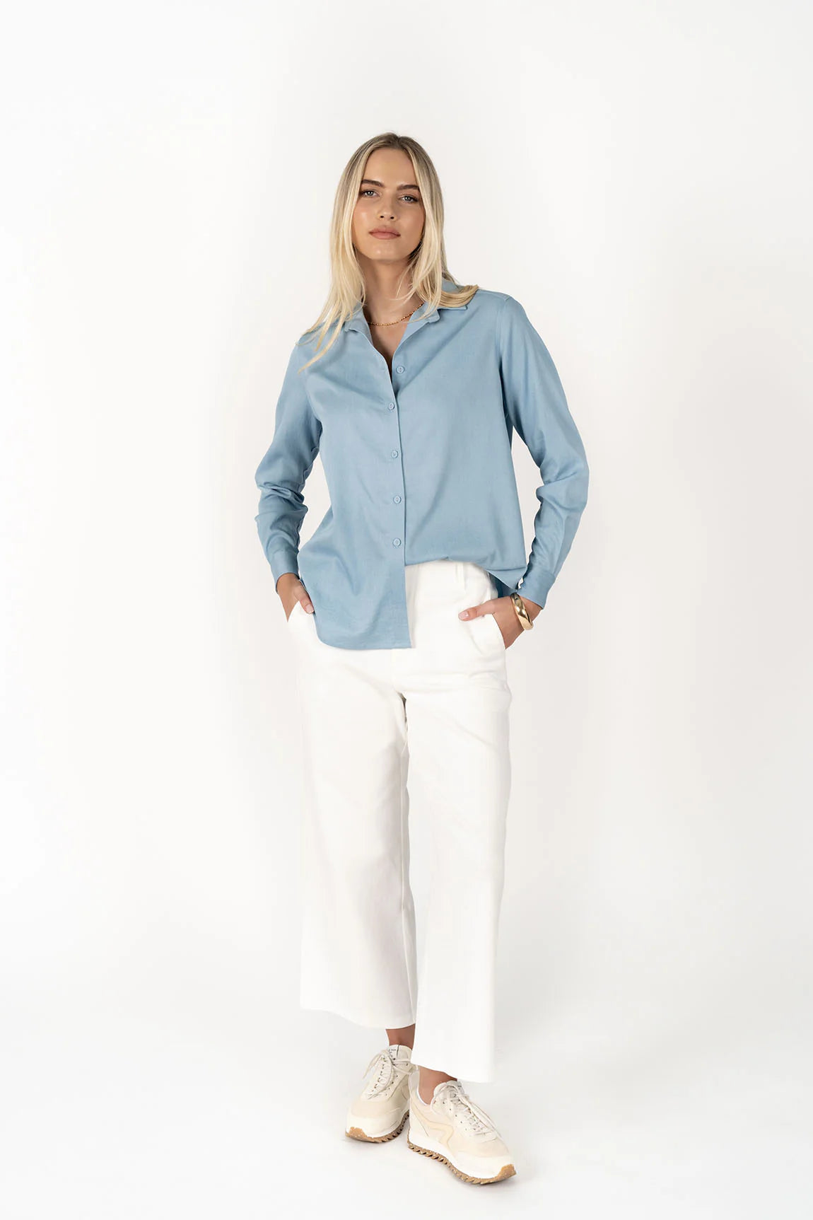 HUMIDITY THE CHAMBRAY SHIRT LIGHT BLUE