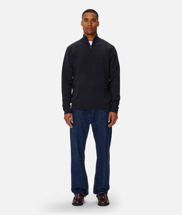 INDUSTRIE THE LAKEWOOD ZIP NECK DARK NAVY MELANGE