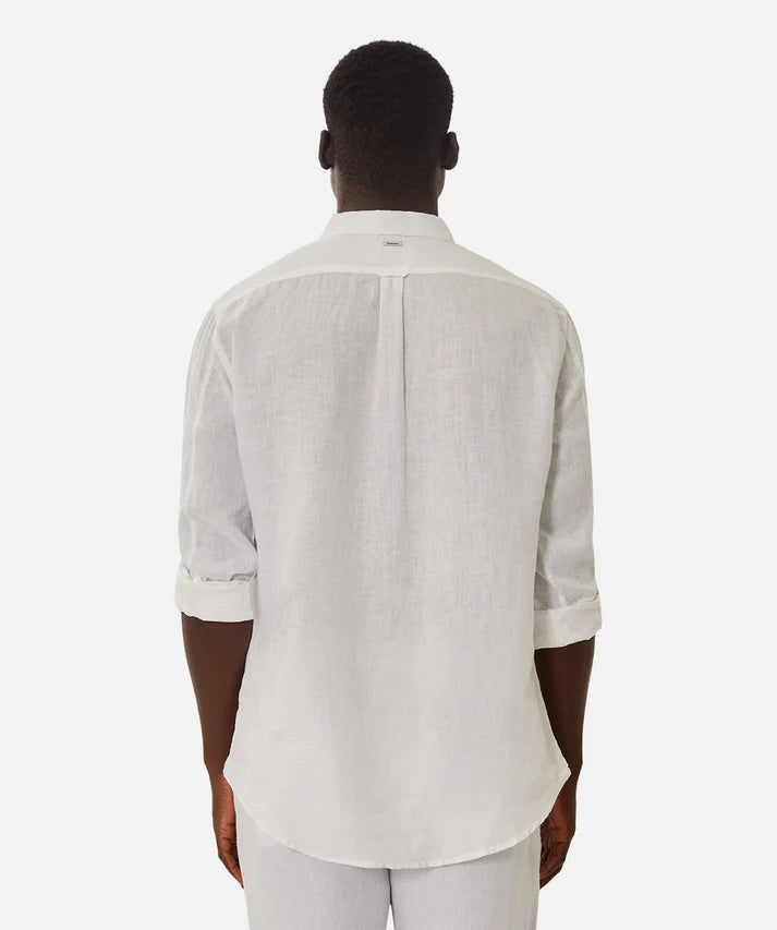 INDUSTRIE THE TENNYSON LINEN LONG SLEEVE SHIRT 2 WHITE