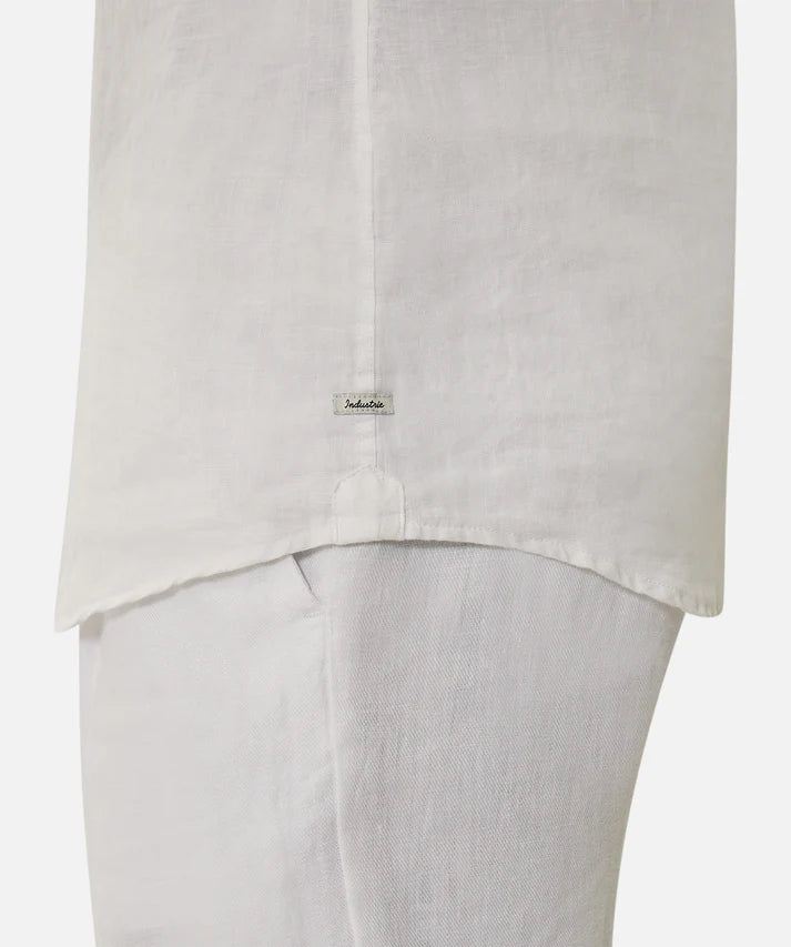 INDUSTRIE THE TENNYSON LINEN LONG SLEEVE SHIRT 2 WHITE