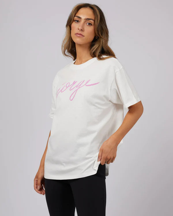 JORGE SCRIPT TEE PINK