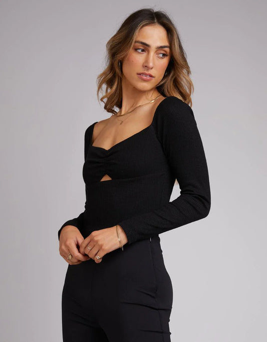 JORGE REMI LONG SLEEVE TOP BLACK