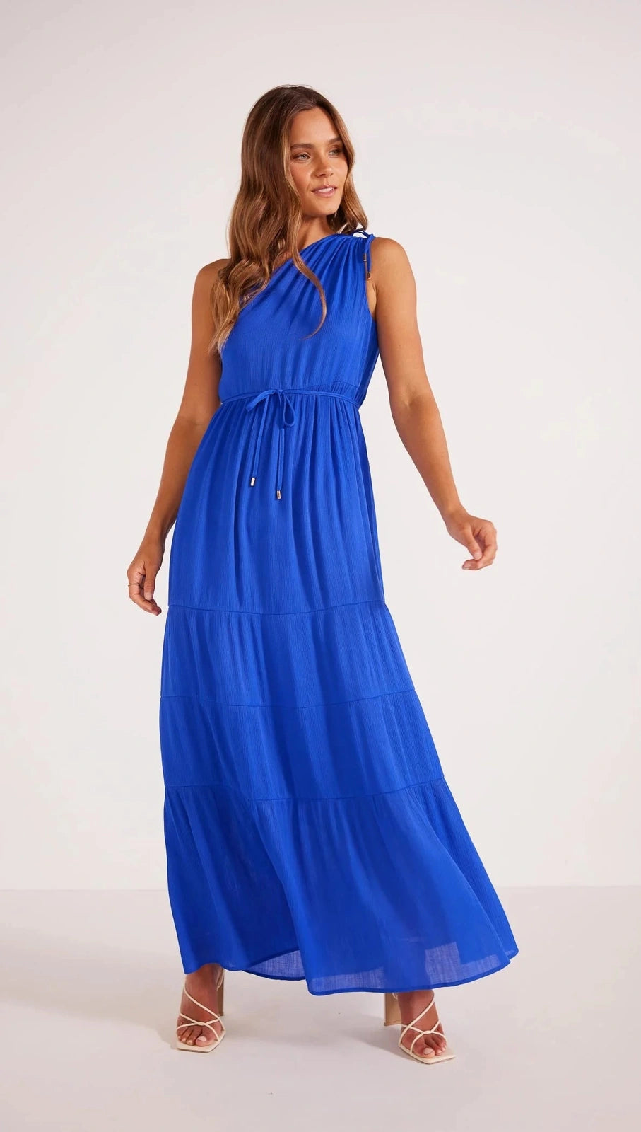 MINKPINK KAMEO ONE SHOULDER MAXI DRESS COBALT