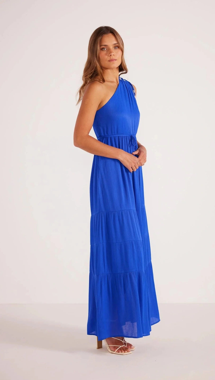 MINKPINK KAMEO ONE SHOULDER MAXI DRESS COBALT