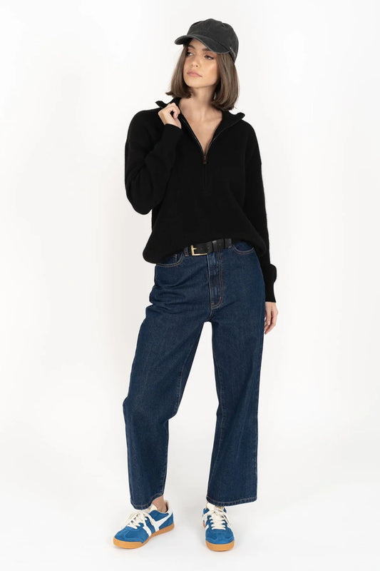HUMIDITY KNOX ZIP SWEATER BLACK