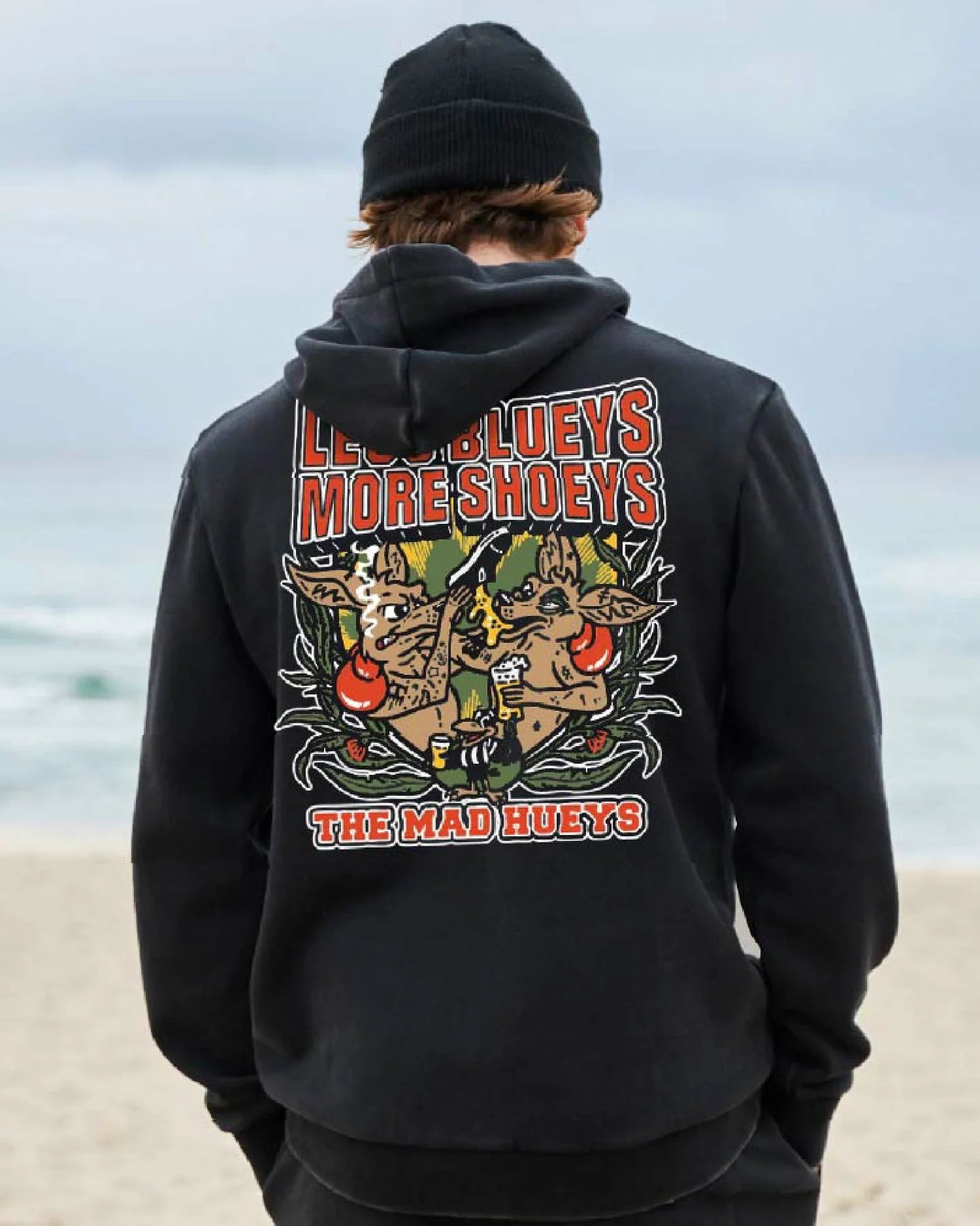 The Mad Hueys Less Blueys Hooded Pullover | Vintage Black