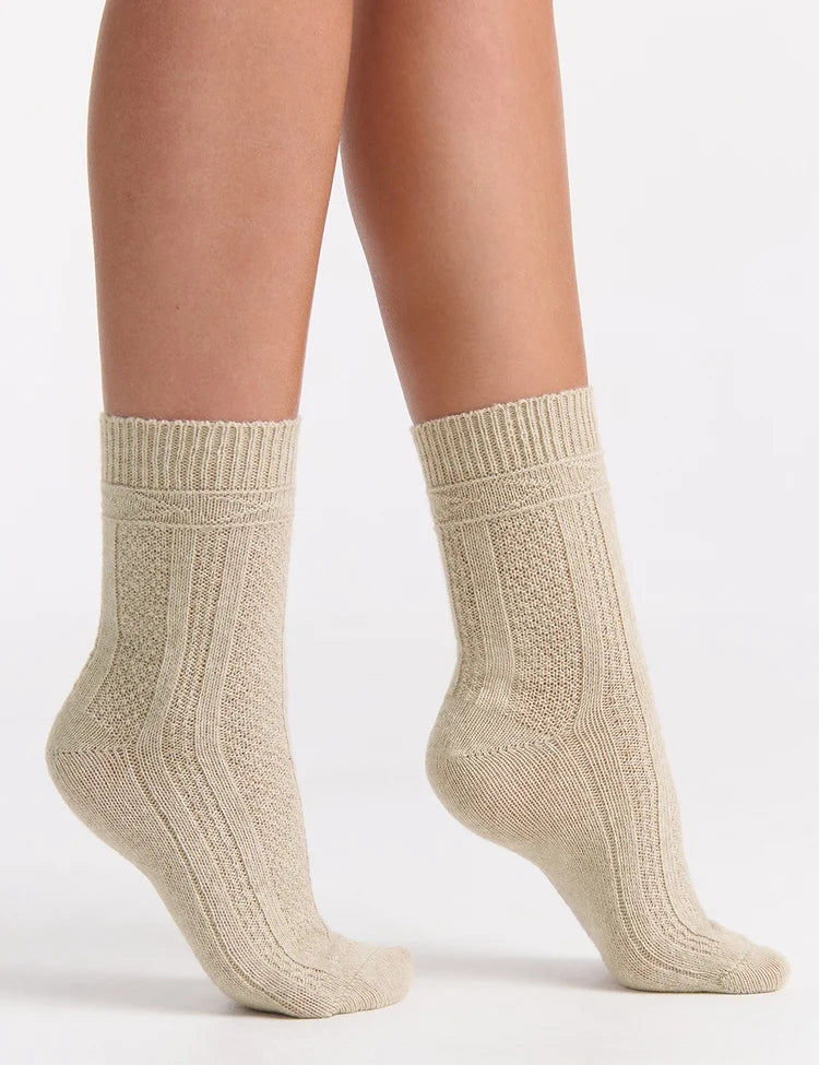 Levante Camella Crew Sock | Oatmeal