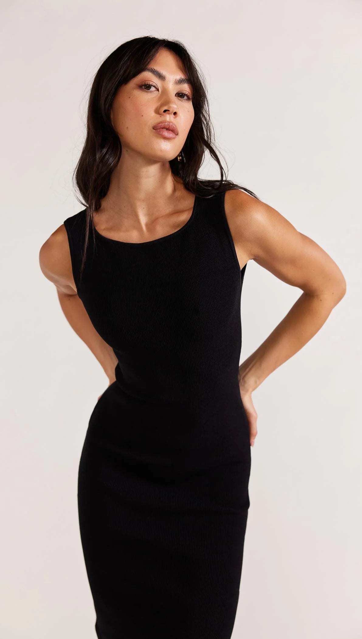 STAPLE THE LABEL LEXIE REVERSIBLE MIDI DRESS BLACK