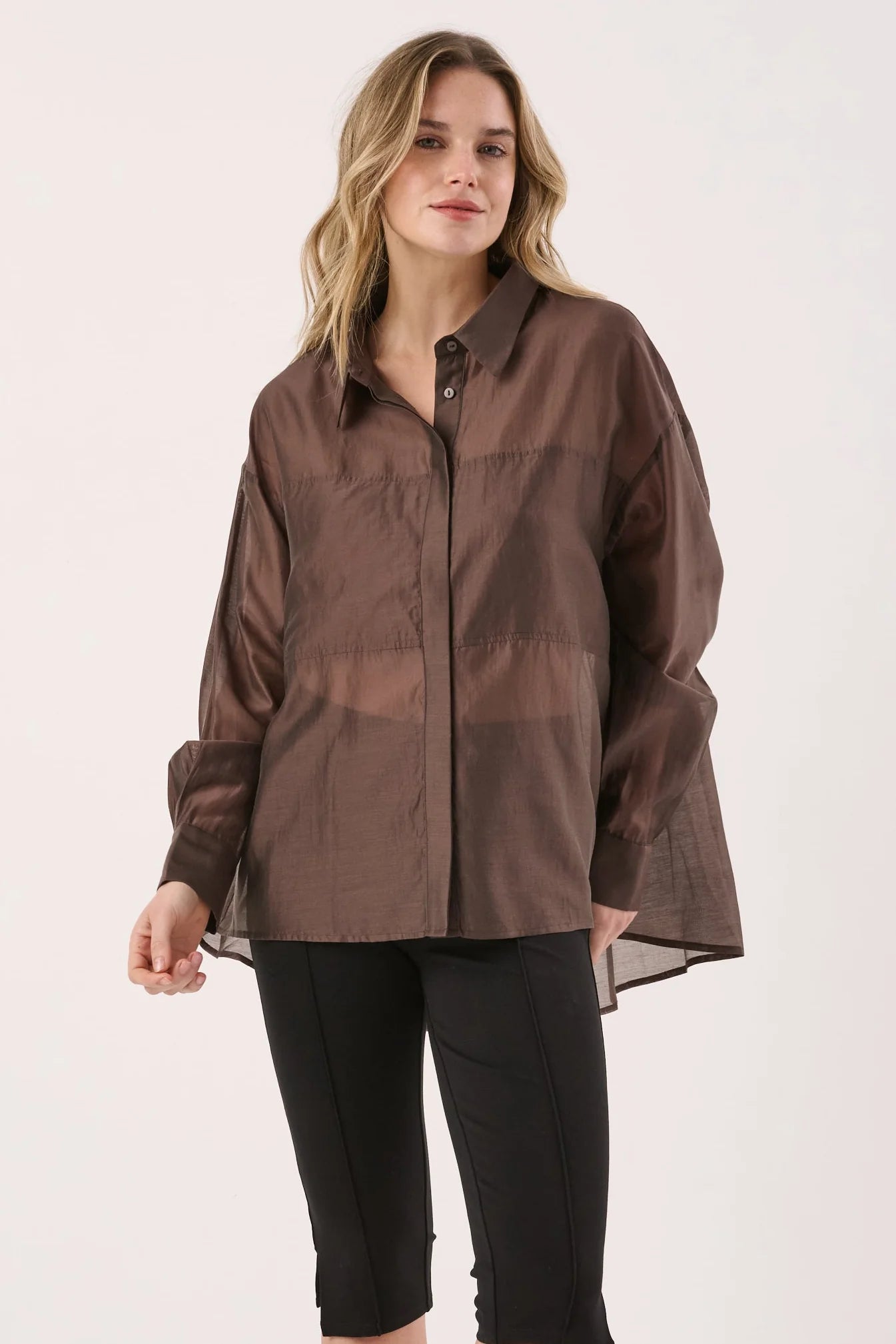 Sass Val Oversized Shirt | Chocolate