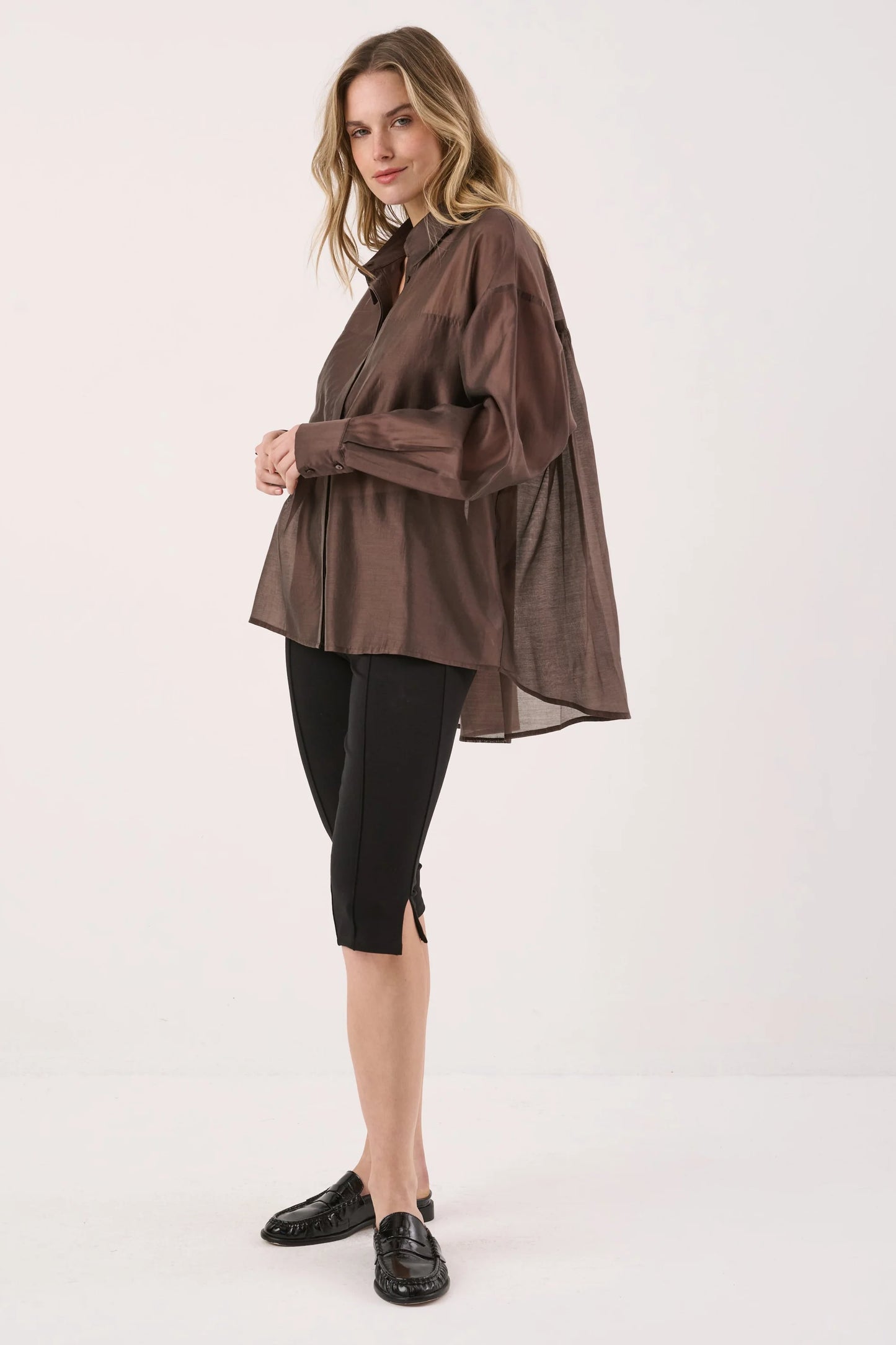 Sass Val Oversized Shirt | Chocolate