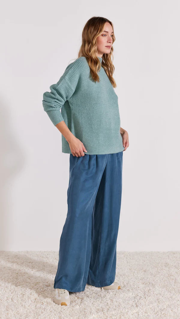 STAPLE THE LABEL LORENA RIB KNIT JUMPER SEAFOAM