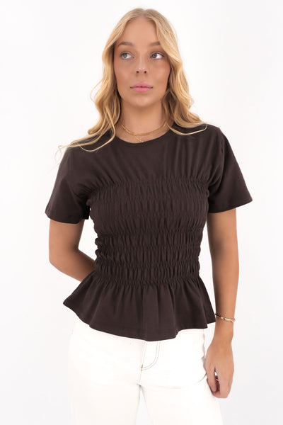 All About Eve Lipa Ruched Top Brown