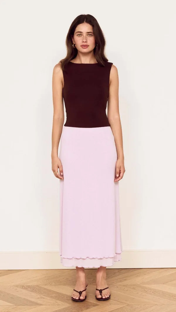 Mink Pink Aster Mesh Top | Chocolate