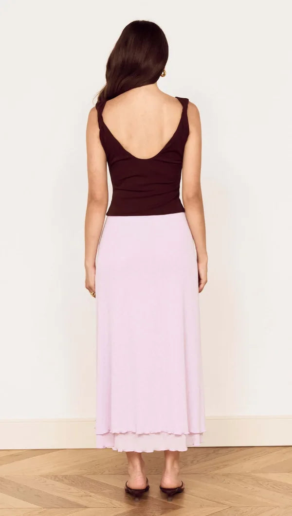 Mink Pink Aster Mesh Top | Chocolate