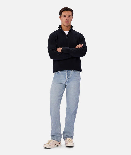 Industrie The New England Zip Neck Knit | Naval