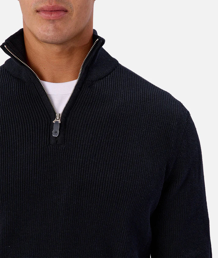 Industrie The New England Zip Neck Knit | Naval