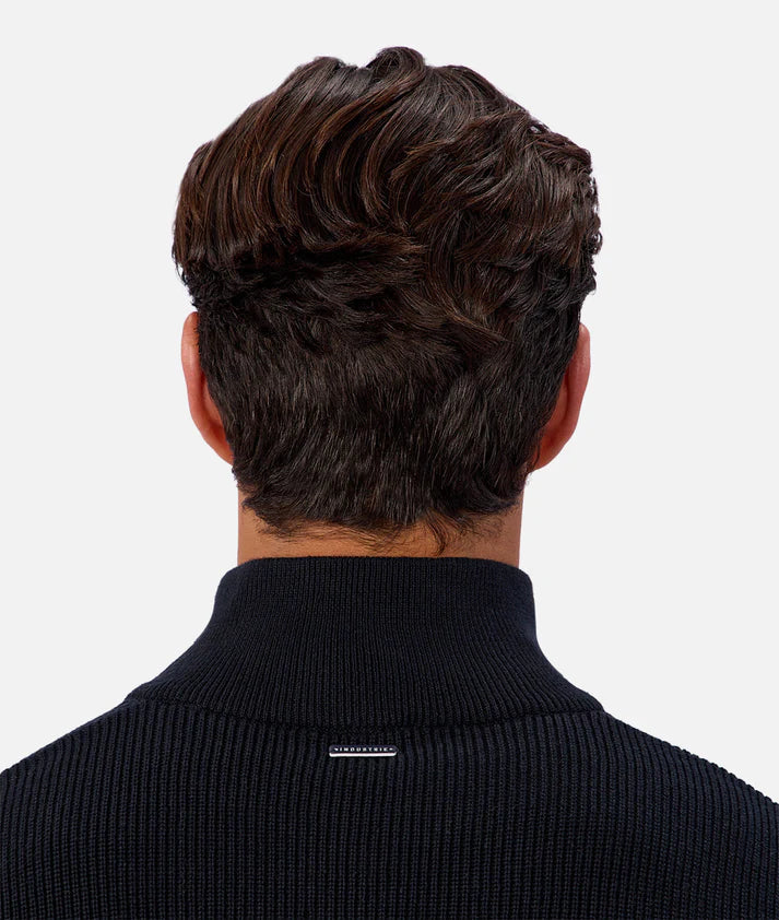 Industrie The New England Zip Neck Knit | Naval