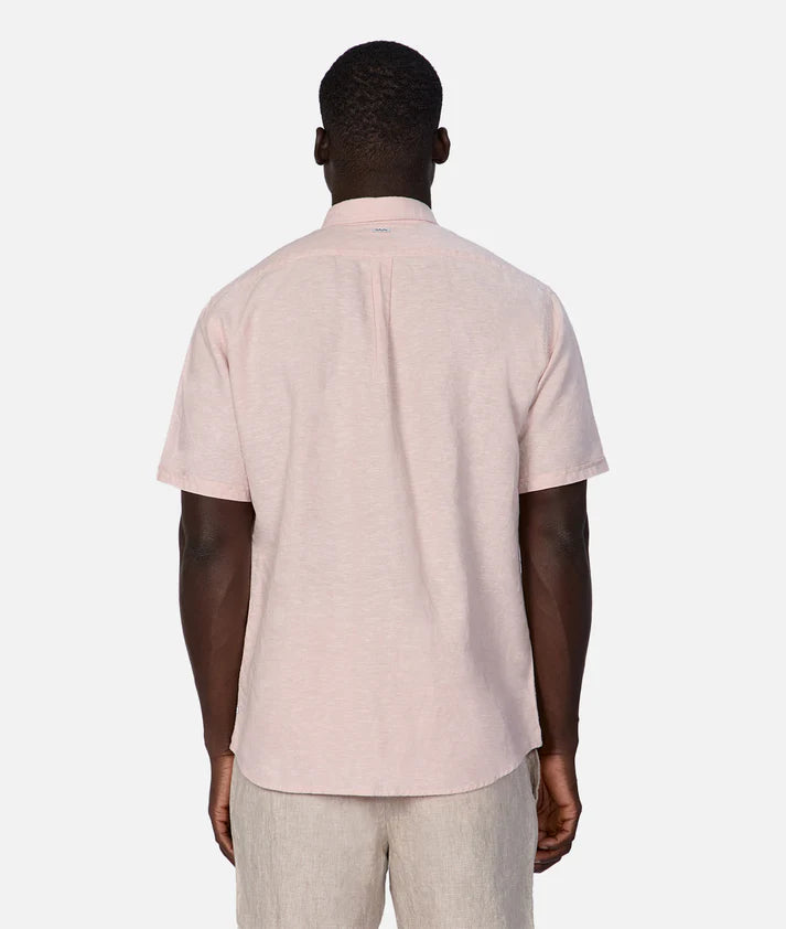 INDUSTRIE THE TENNYSON LINEN BLEND S/S SHIRT LT PINK