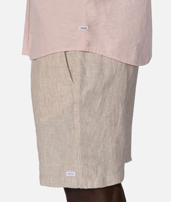 INDUSTRIE THE TENNYSON LINEN BLEND S/S SHIRT LT PINK