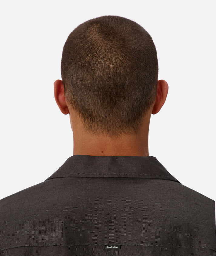 Industrie The Lusso Linen Short Sleeve Shirt | Cocoa