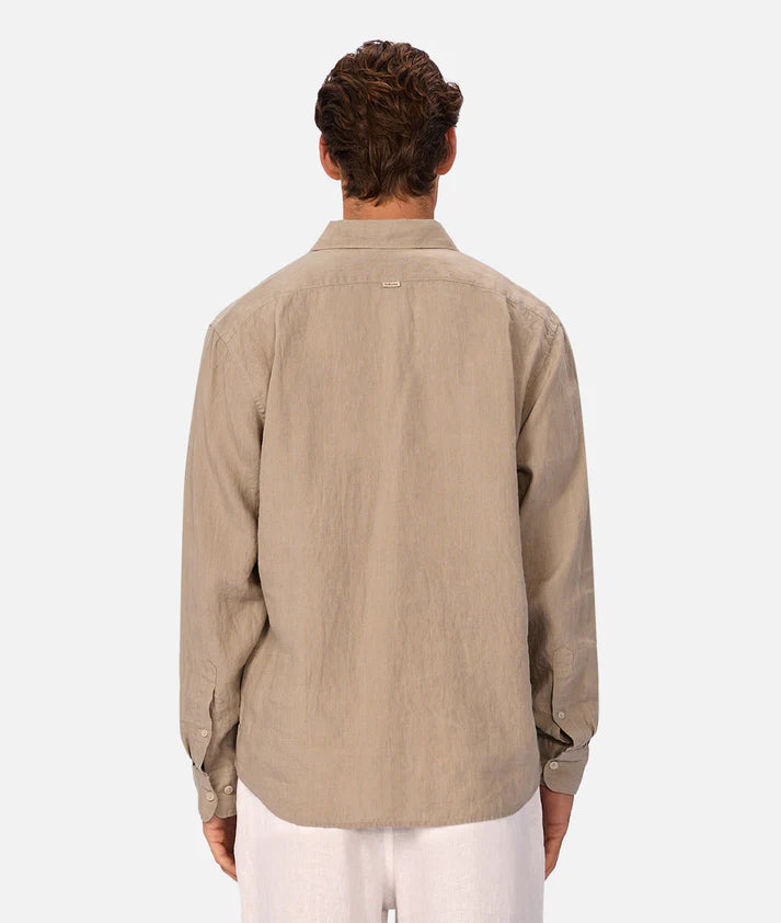 INDUSTRIE THE ST MARTINS L/S LINEN SHIRT FAWN