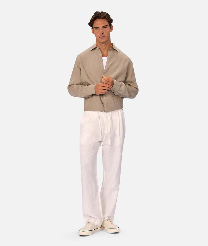 INDUSTRIE THE ST MARTINS L/S LINEN SHIRT FAWN