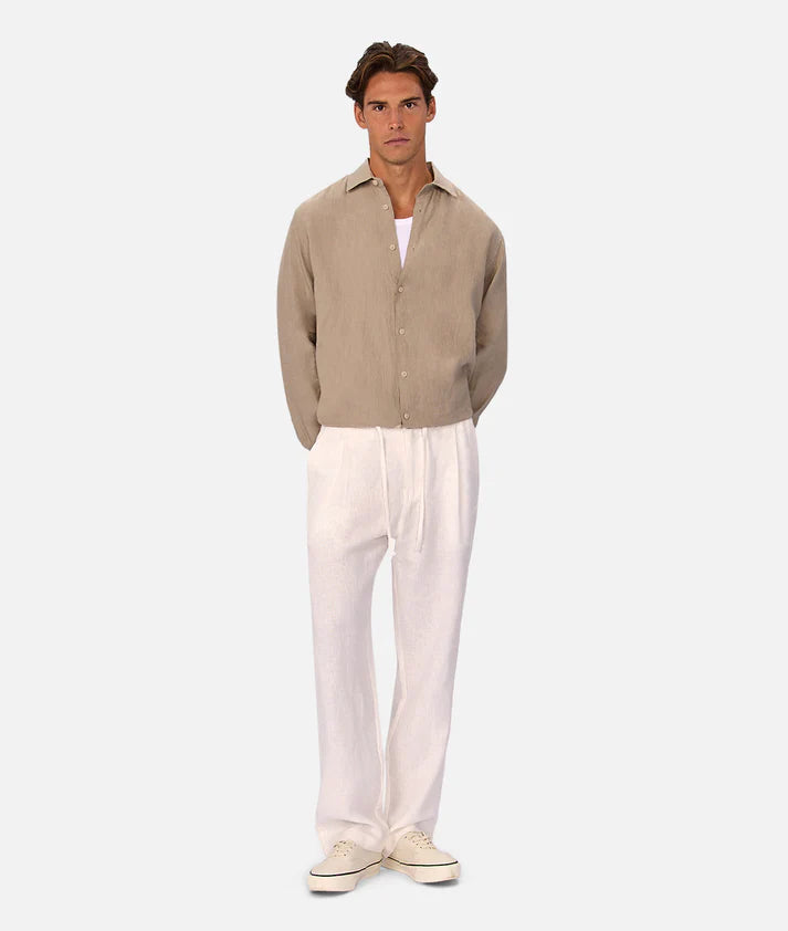 INDUSTRIE THE ST MARTINS L/S LINEN SHIRT FAWN