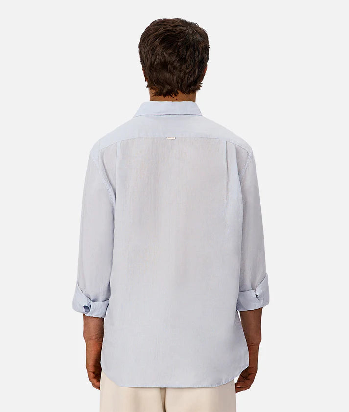 INDUSTRIE THE ST MARTINS L/S LINEN SHIRT POWDER BLUE