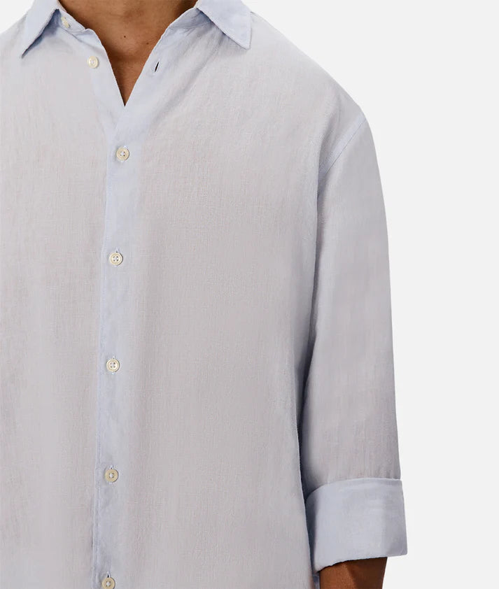 INDUSTRIE THE ST MARTINS L/S LINEN SHIRT POWDER BLUE