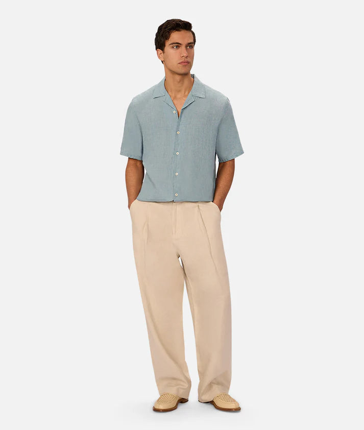 INDUSTRIE THE ST MARTIN S/S LINEN SHIRT MARINE