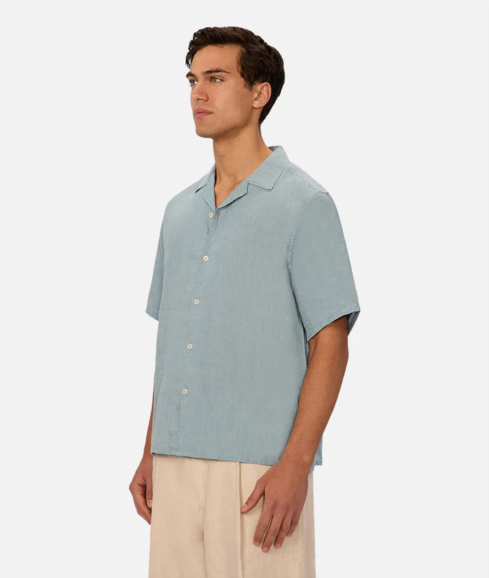 INDUSTRIE THE ST MARTIN S/S LINEN SHIRT MARINE