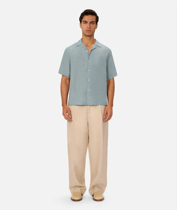 INDUSTRIE THE ST MARTIN S/S LINEN SHIRT MARINE