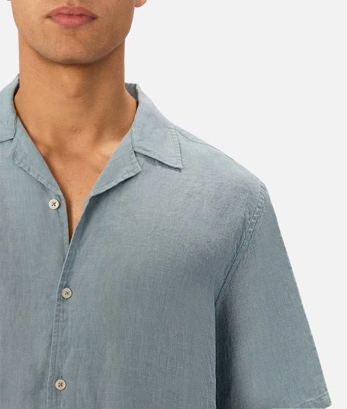 INDUSTRIE THE ST MARTIN S/S LINEN SHIRT MARINE